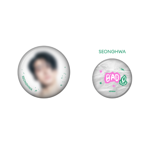 ATEEZ Can Badge Set GOLDEN HOUR Part 5 POP-UP Store Official MD SEONGHWA Ver - main image