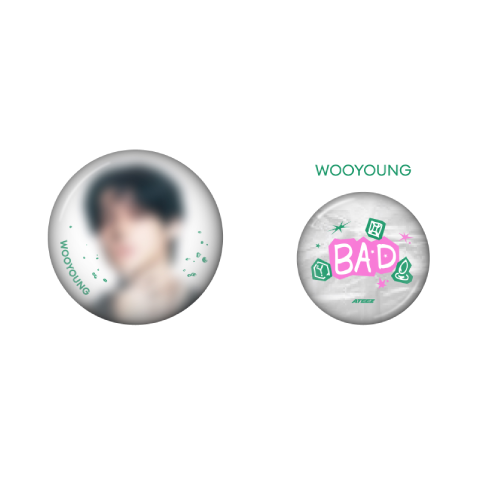 ATEEZ Can Badge Set GOLDEN HOUR Part 5 POP-UP Store Official MD WOOYOUNG Ver - main image