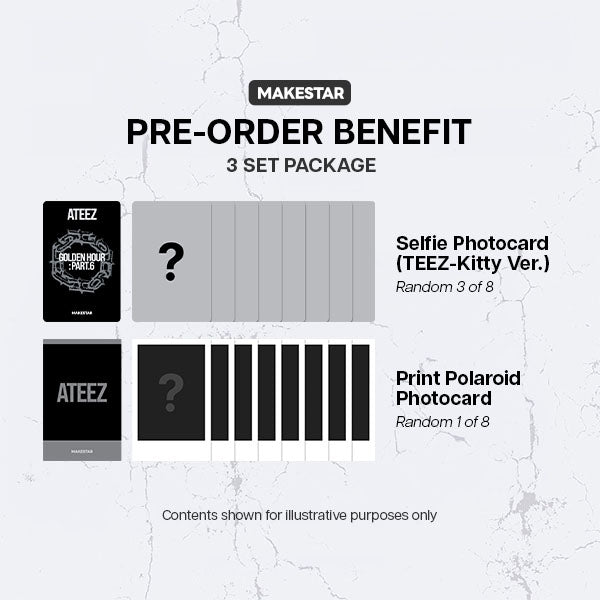ATEEZ - GOLDEN HOUR Part 6 15th Mini Album - POCA Ver - MAKESTAR POBs 3 Set Package
