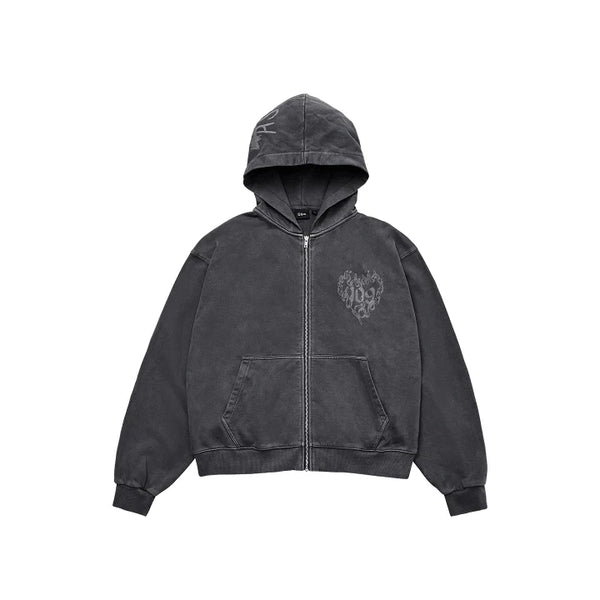 ENHYPEN - 109 Zip-Up Hoodie (Charcoal) by SUNGHOON [Artist-Made ENHYPEN - 109 Zip-Up Hoodie (Charcoal) by SUNGHOON [Artist-Made