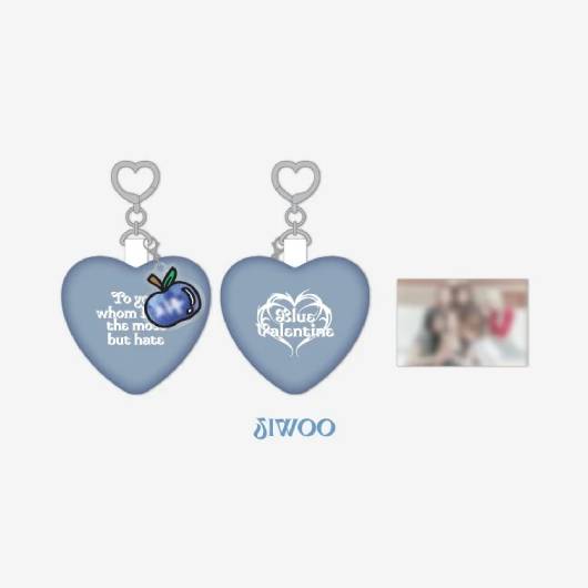 NMIXX Heart Cushion Charm Blue Valentine POP UP Official MD - JIWOO Version