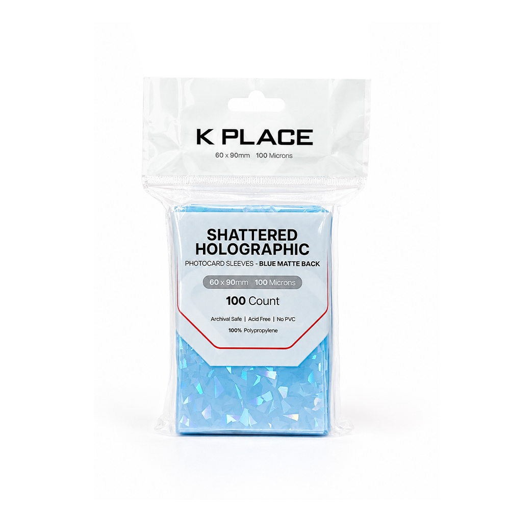 Shattered Holographic Photocard Sleeves Blue Matte Back 60 × 90mm 100 Microns 100 Count - Main Image 2