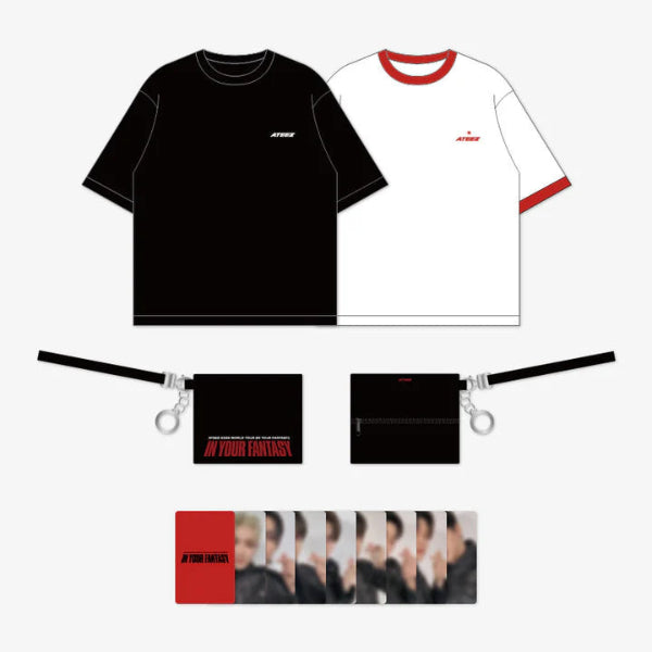ATEEZ - T-Shirt Set + Mini Pouch [2025 World Tour &#39;In Your Fantasy&#39; Official MD]