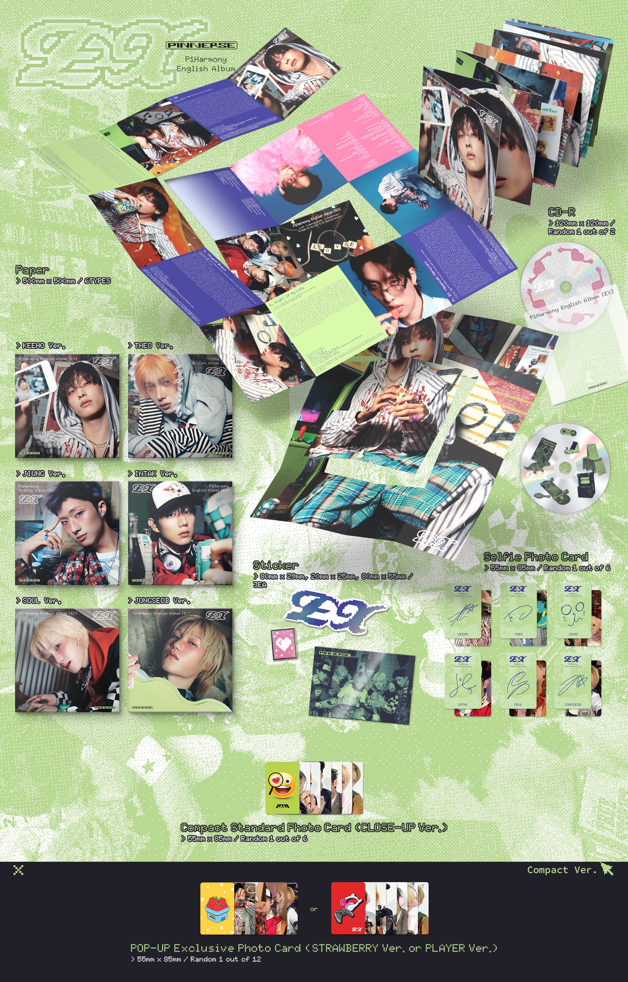 [PRE-ORDER] P1Harmony - EX [1st English Album - Digipack POP-UP Ver.] (Random)
