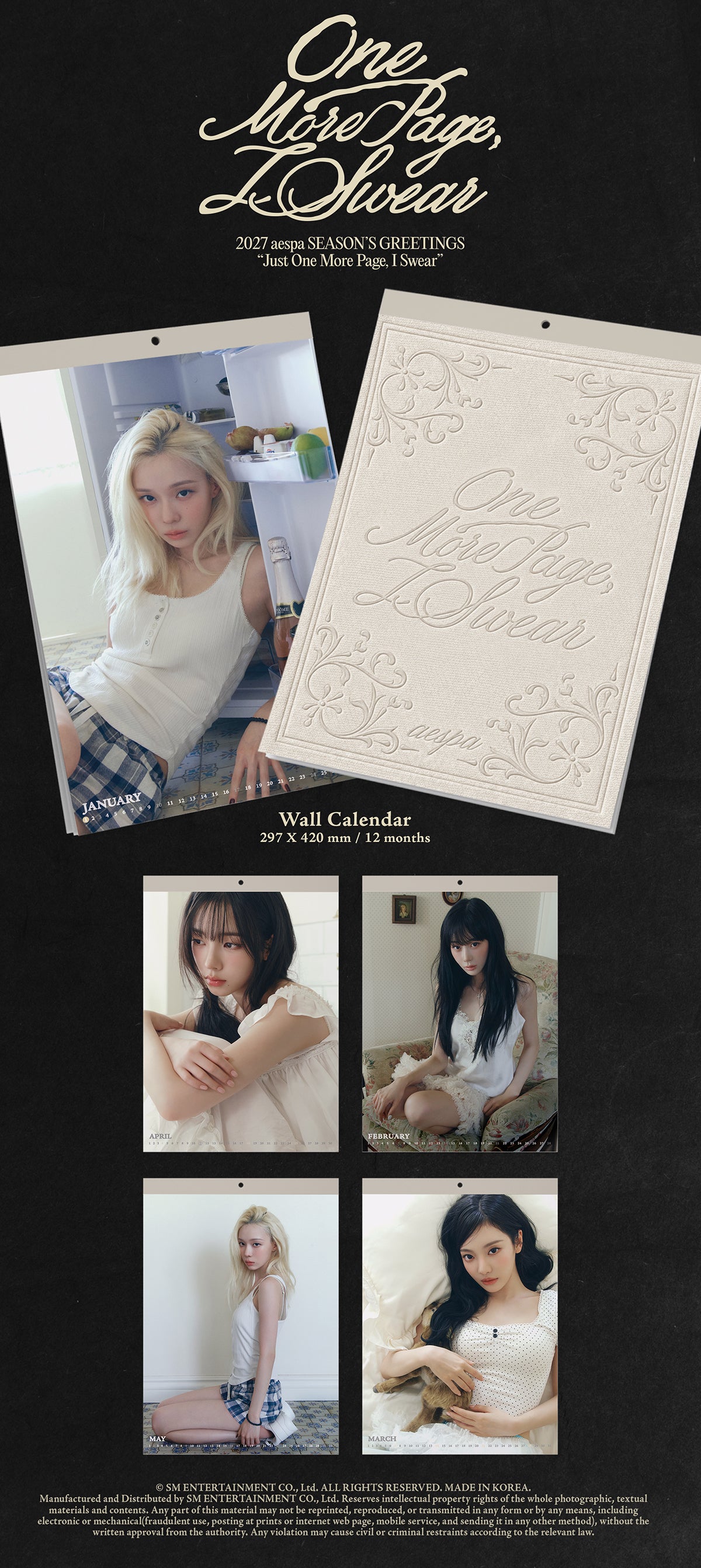 [PRE-ORDER] aespa - 2027 Season's Greetings Wall Calendar [One More Page, I Swear] gallery image 1