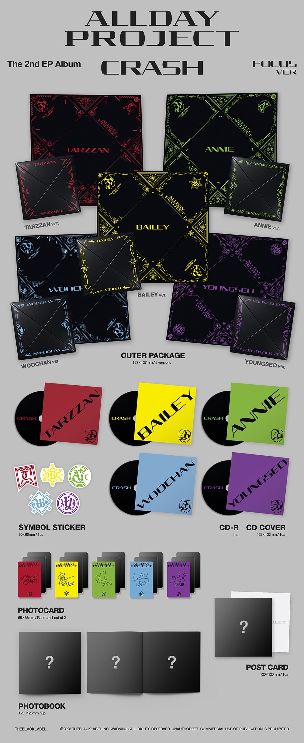 [PRE-ORDER] ALLDAY PROJECT - CRASH [2nd EP Album - FOCUS Ver.] gallery image 1