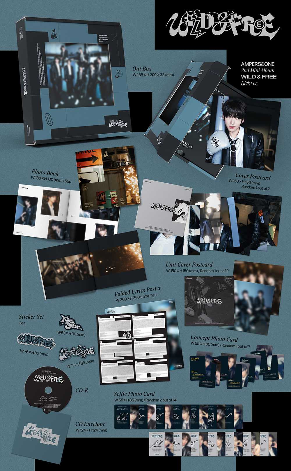 AMPERS&ONE - WILD&FREE [2nd Mini Album - Kick Ver.]