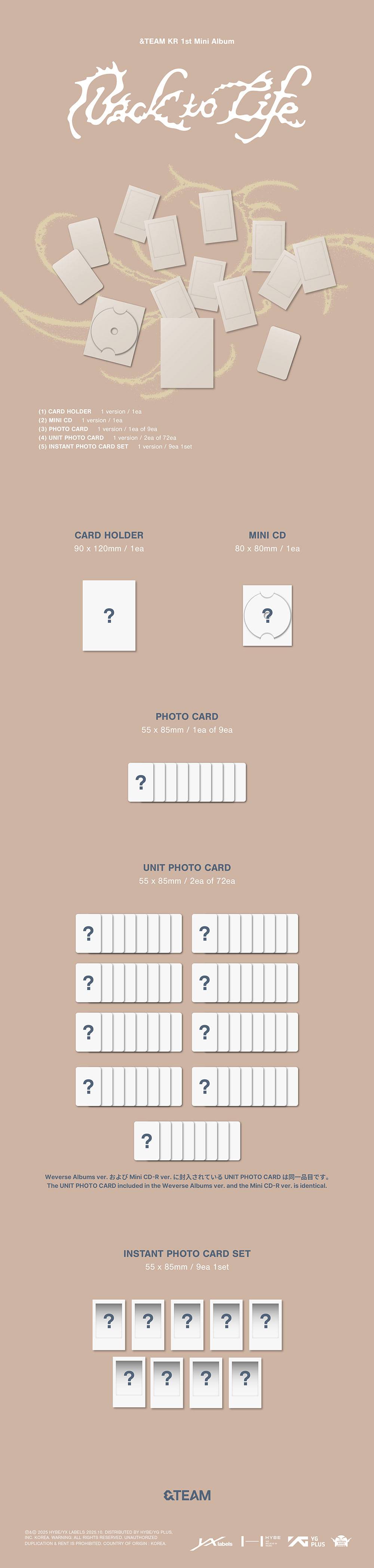 [PRE-ORDER] &TEAM - Back to Life [1st KR Mini Album - Mini CD Ver.]