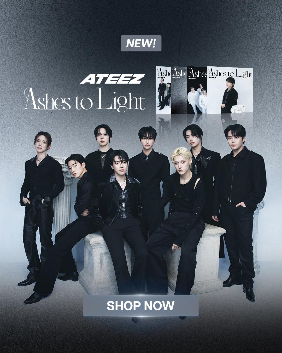 ATEEZ 2nd JP Album ASHES TO LIGHT Banner Mobile