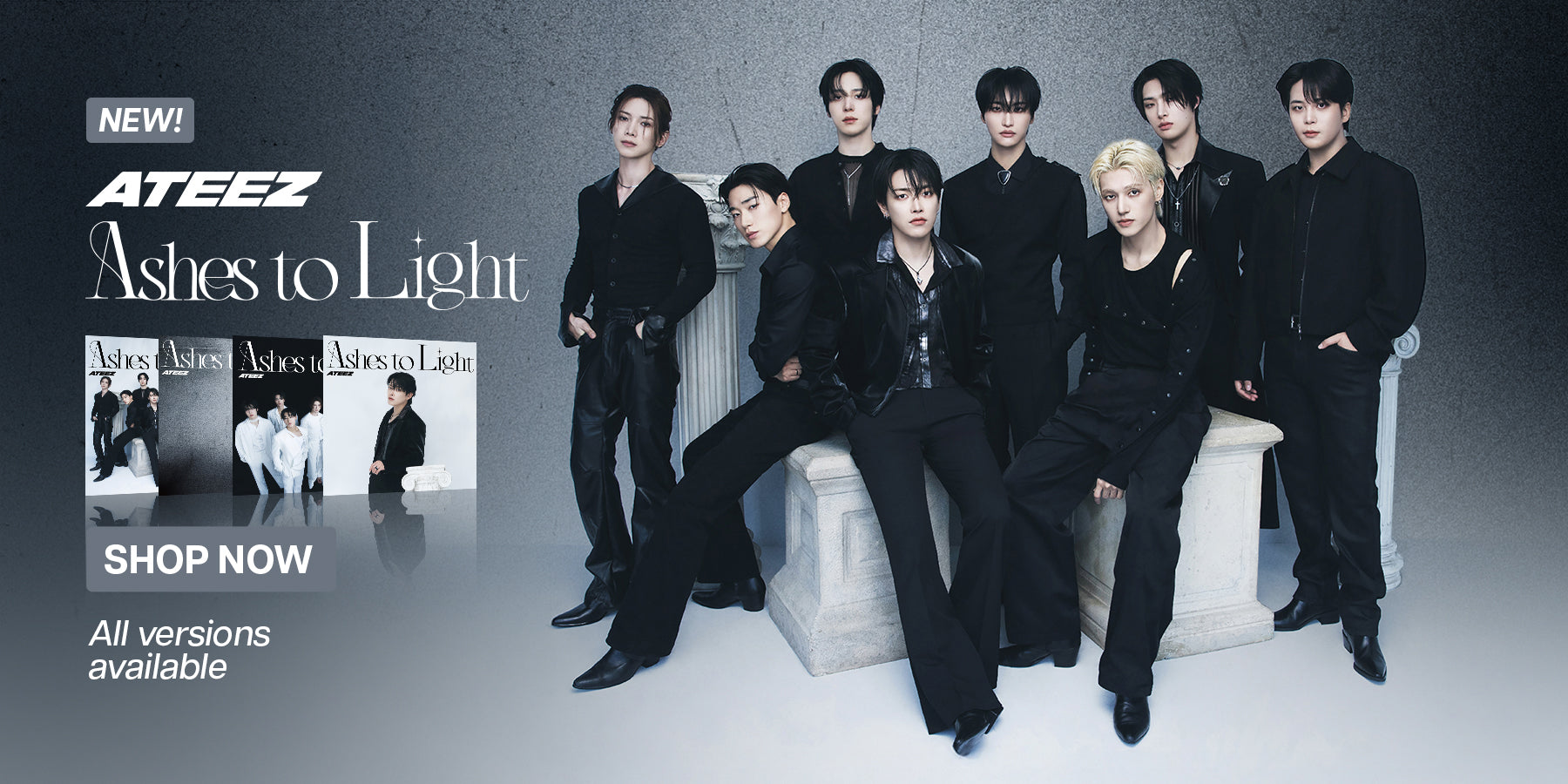 ATEEZ 2nd JP Album ASHES TO LIGHT Banner