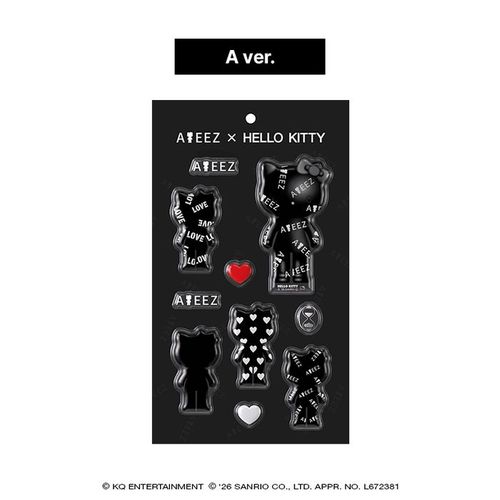 ATEEZ 3D Sticker ATEEZ X HELLO KITTY BLACK SERIES Official MD - A Ver -  Main Image