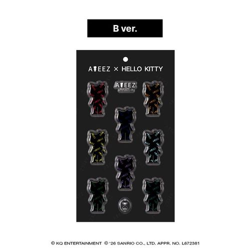 ATEEZ 3D Sticker ATEEZ X HELLO KITTY BLACK SERIES Official MD - B Ver -  Main Image