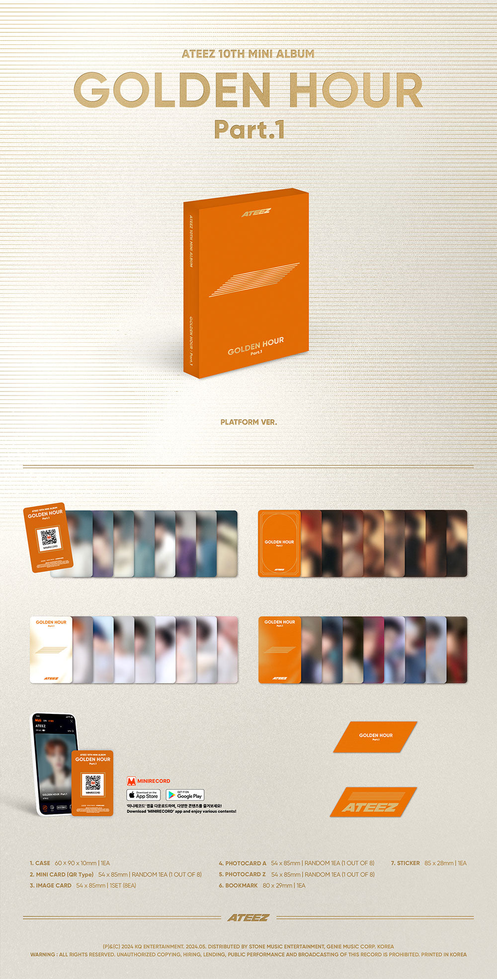 ATEEZ - GOLDEN HOUR : Part.1 [10th Mini Album - Platform Ver.]