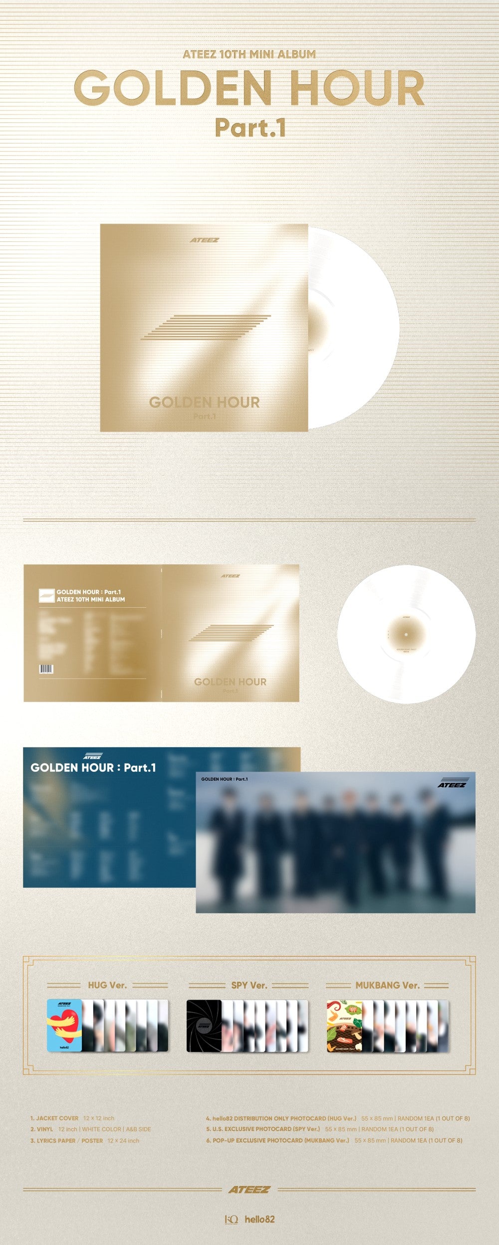 ATEEZ - GOLDEN HOUR : Part.1 [10th Mini Album - Vinyl POP-UP Ver.]