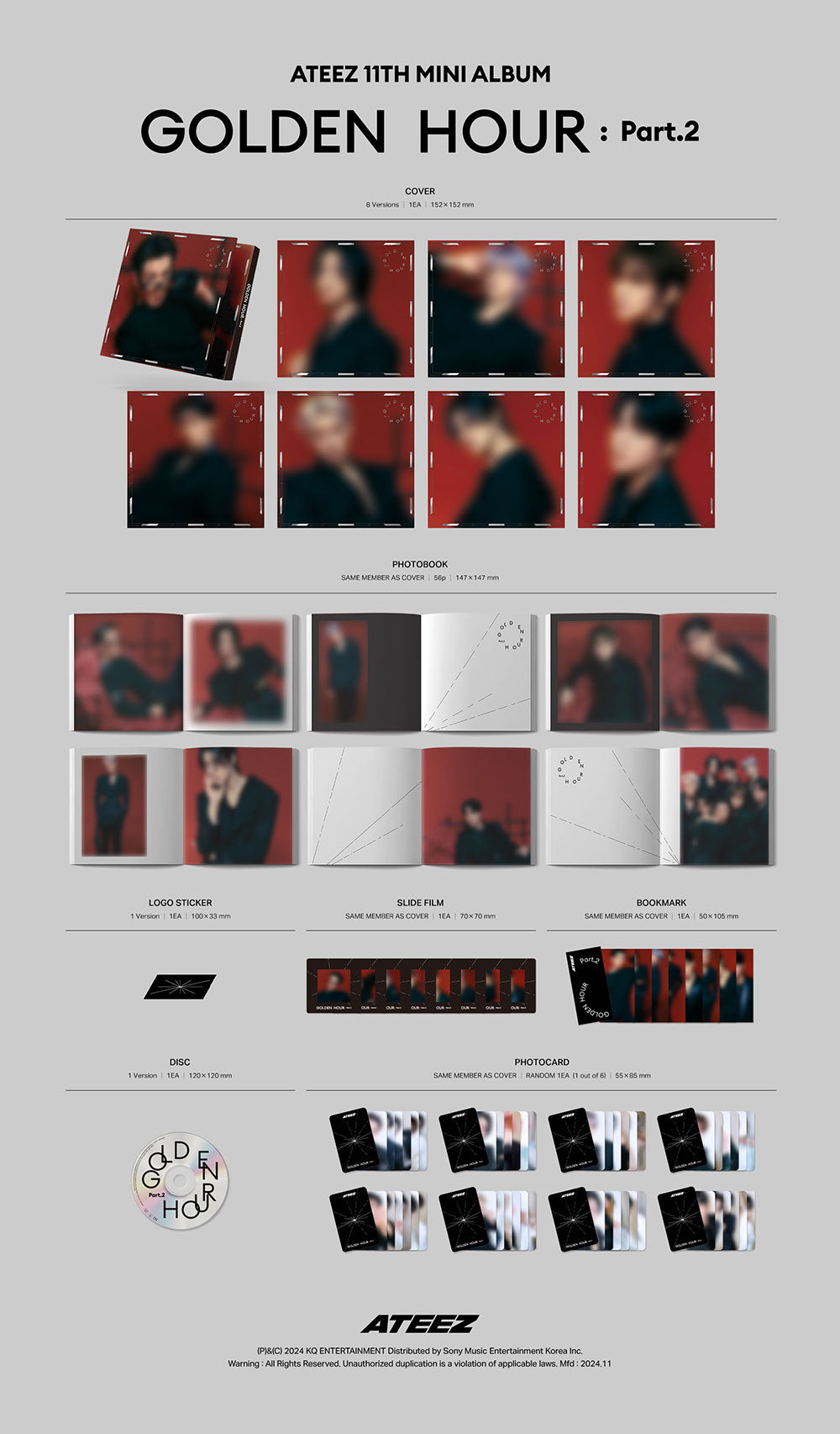 [PRE-ORDER] ATEEZ - GOLDEN HOUR : Part.2 [11th Mini Album - Digipack Ver.]