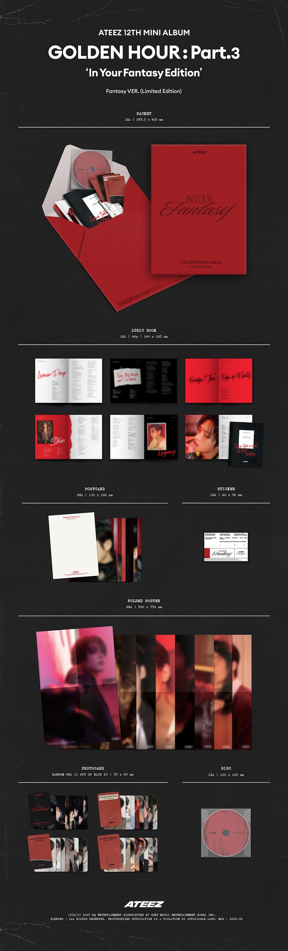 ATEEZ - GOLDEN HOUR : Part.3 'In Your Fantasy Edition' [12th Mini Album - Limited Edition Fantasy Ver.] gallery image 1