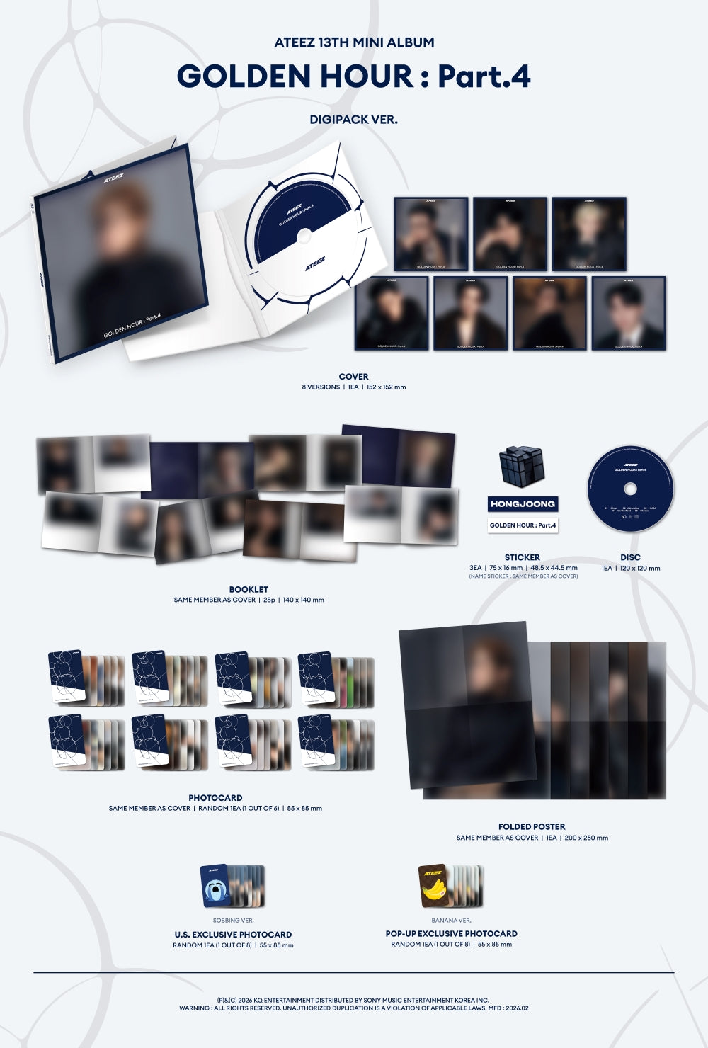 ATEEZ - GOLDEN HOUR : Part.4 [13th Mini Album - Digipack POP-UP Ver.] gallery image 1