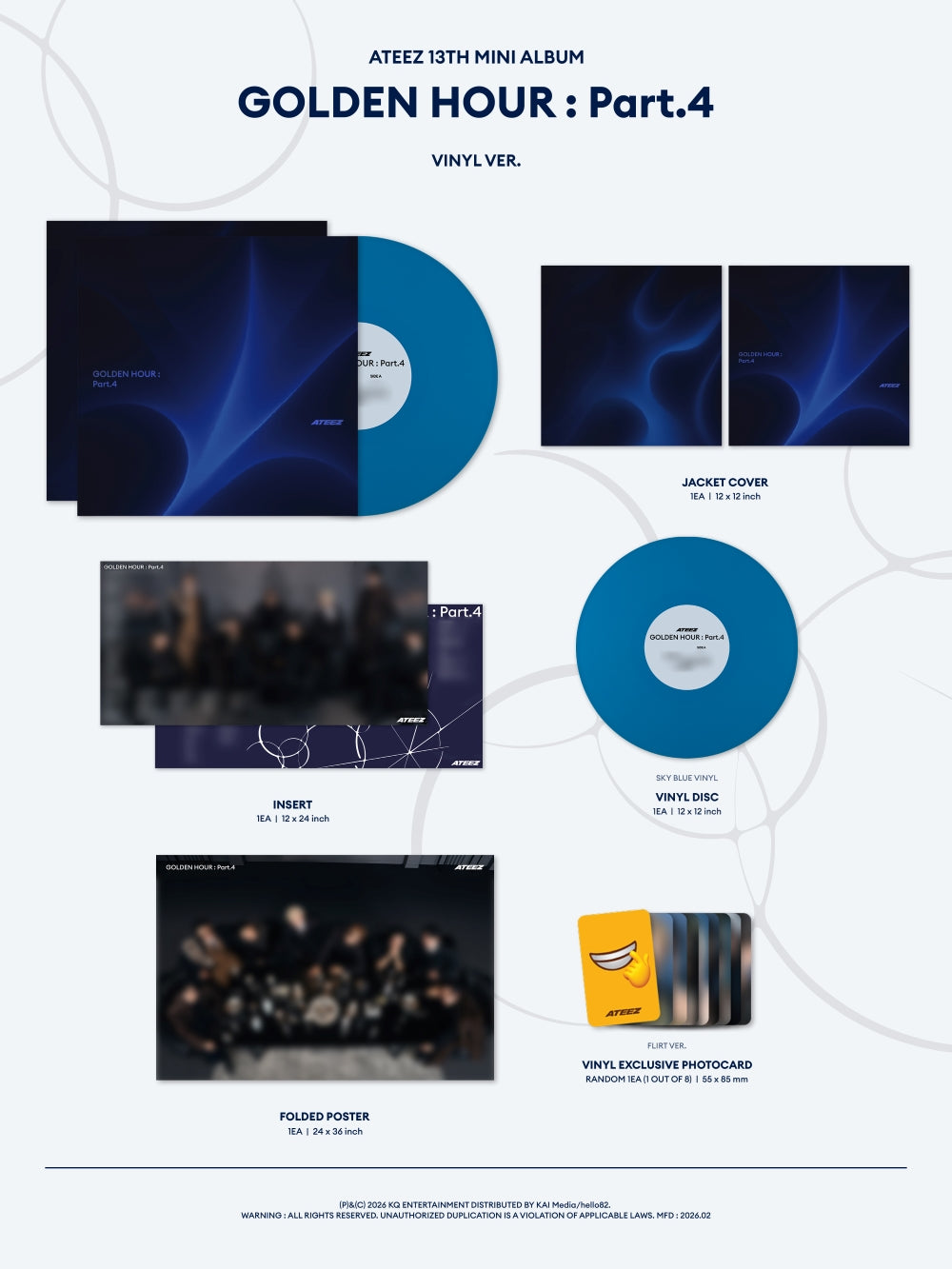 ATEEZ - GOLDEN HOUR : Part.4 [13th Mini Album - Vinyl POP-UP Ver.] gallery image 1