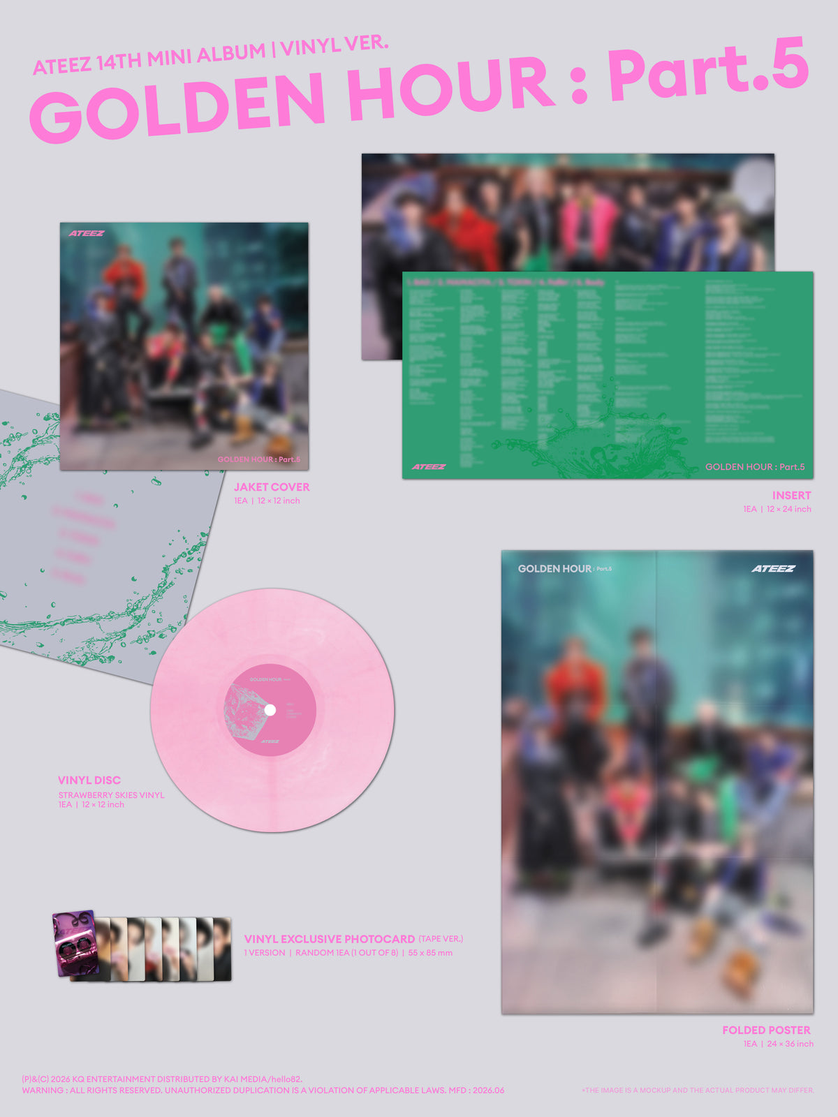 ATEEZ - GOLDEN HOUR : Part.5 [14th Mini Album - Vinyl POP-UP Ver.] gallery image 1