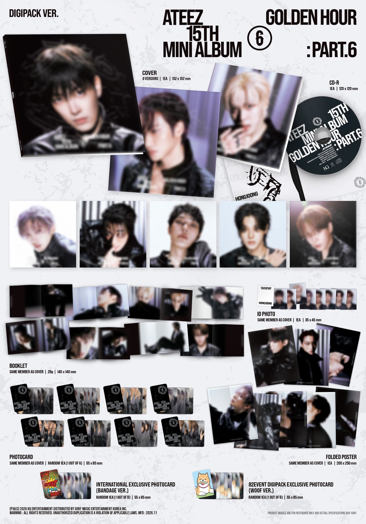 [PRE-ORDER] ATEEZ - GOLDEN HOUR : Part.6 [15th Mini Album - 82EVENT Exclusive Digipack Ver.] gallery image 1