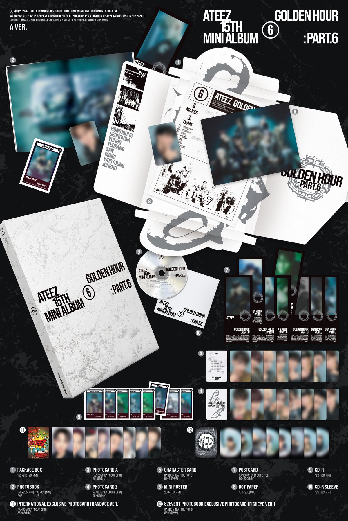 [PRE-ORDER] ATEEZ - GOLDEN HOUR : Part.6 [15th Mini Album - 82EVENT Exclusive Ver.] gallery image 1