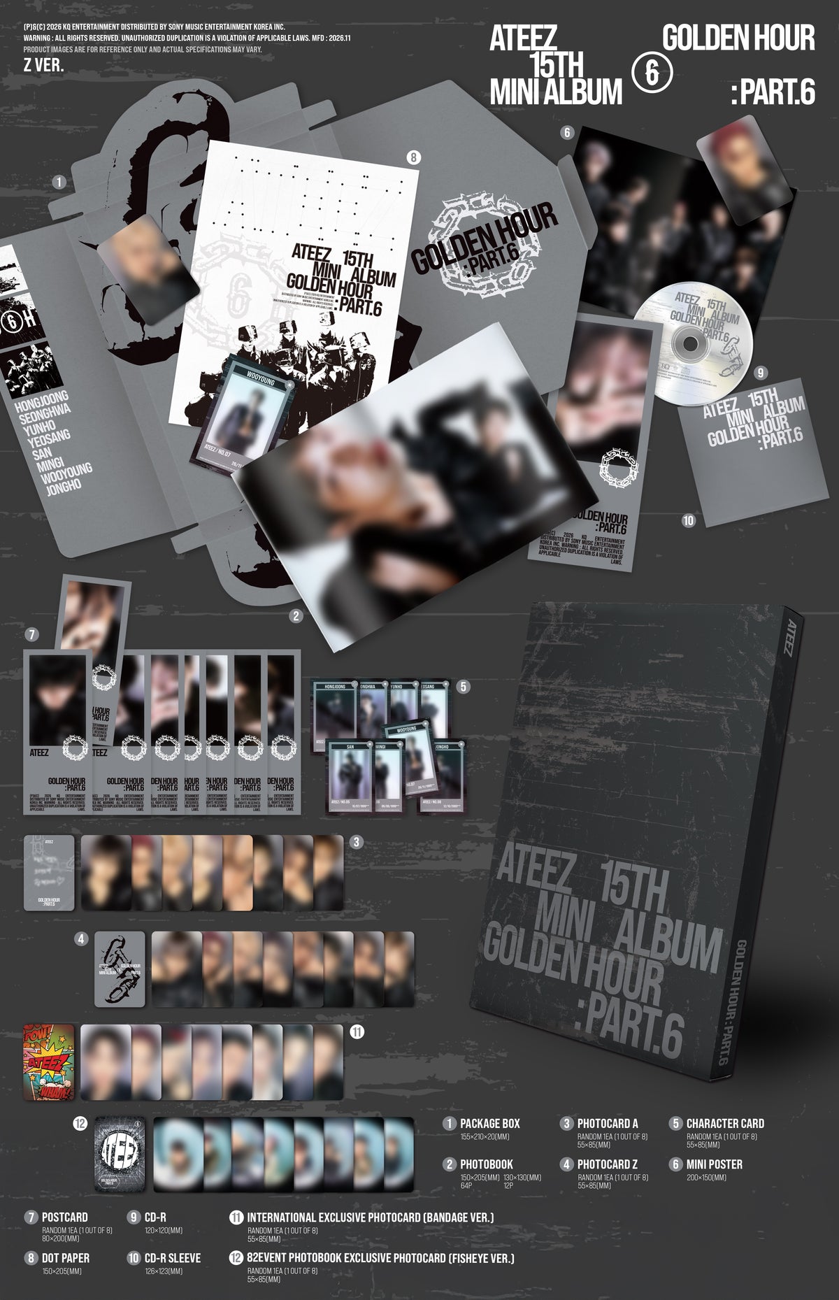 [PRE-ORDER] ATEEZ - GOLDEN HOUR : Part.6 [15th Mini Album - 82EVENT Exclusive Ver.] gallery image 3