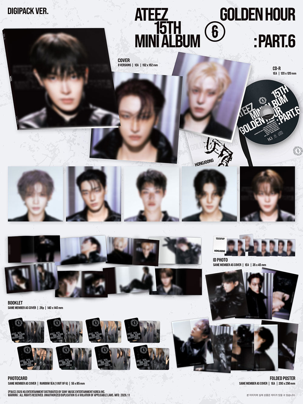 ATEEZ - GOLDEN HOUR : Part.6 [15th Mini Album - Digipack Ver.] - K