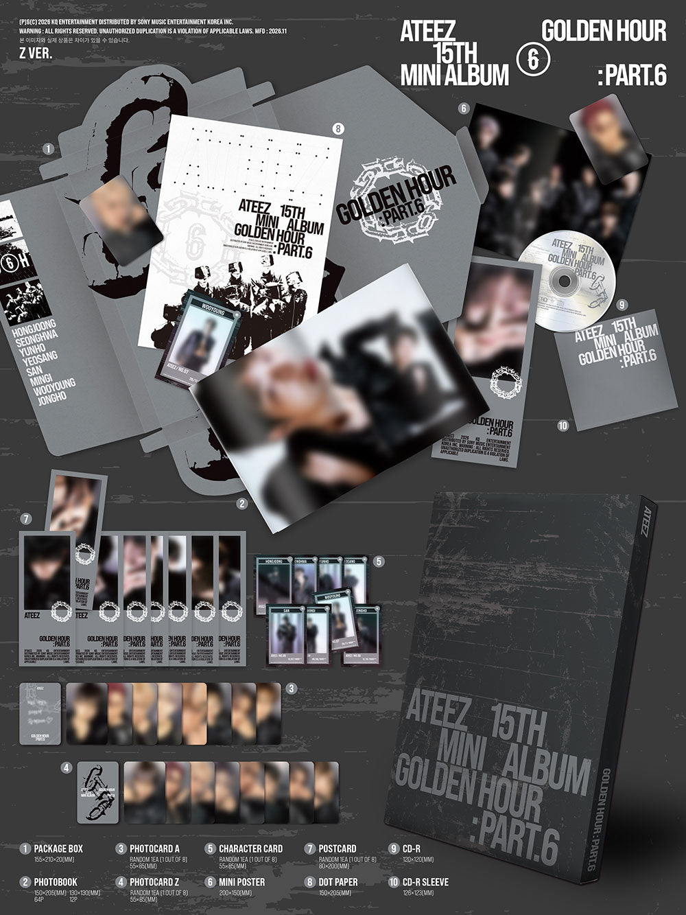 [PRE-ORDER] ATEEZ - GOLDEN HOUR : Part.6 [15th Mini Album] gallery image 3