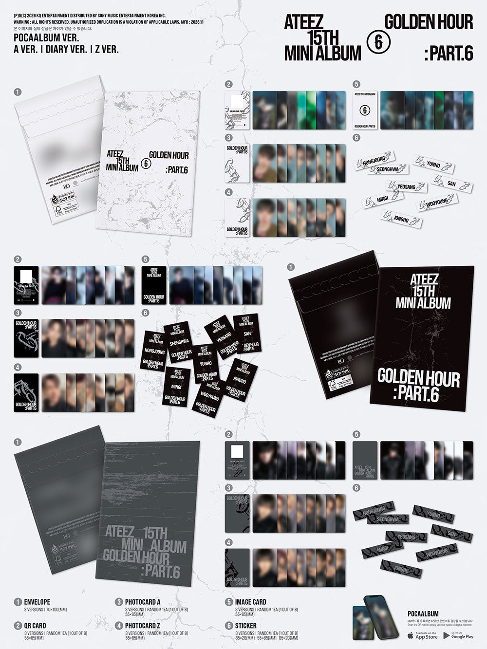 [PRE-ORDER] ATEEZ - GOLDEN HOUR : Part.6 [15th Mini Album - POCA Ver.] gallery image 1