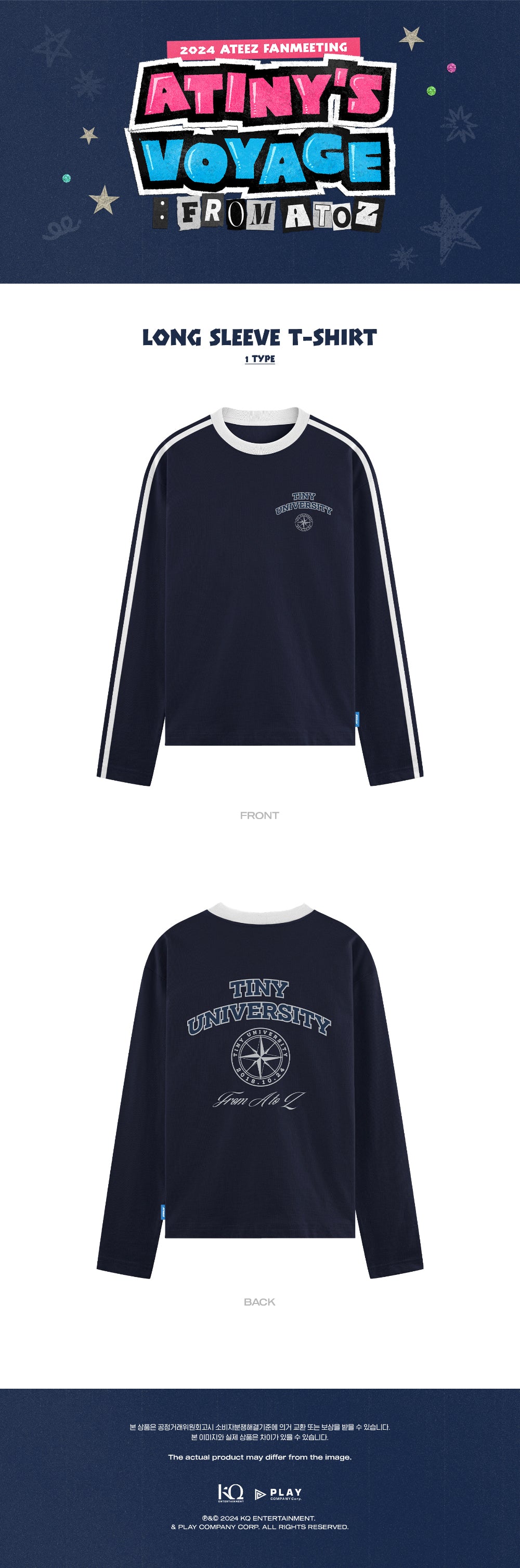 ATEEZ - Long Sleeve T-Shirt [2024 Fanmeeting 'ATINY’S VOYAGE : FROM A TO Z' Official MD]