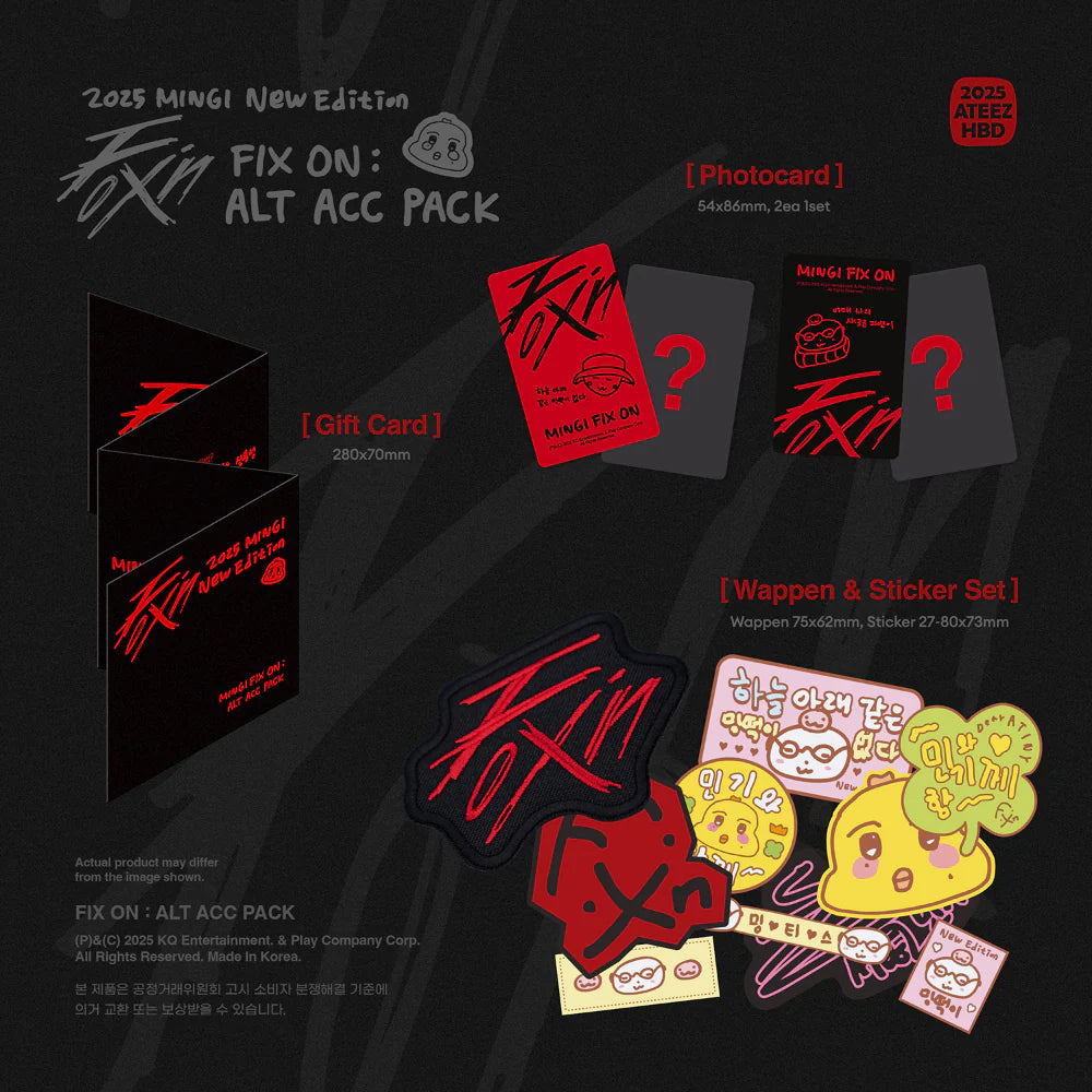 ATEEZ MINGI - FIX ON : ALT ACC PACK [2025 Birthday MD] - K PLACE