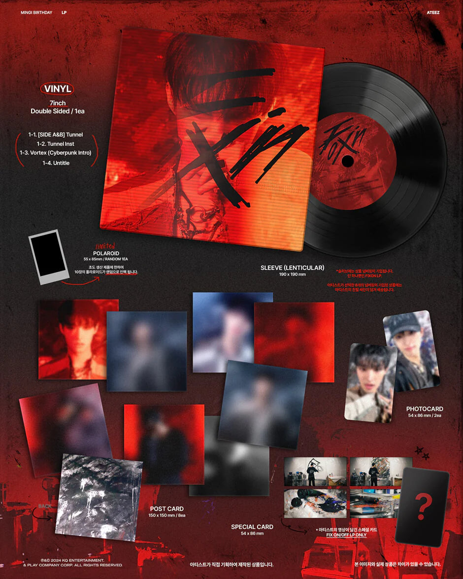 ATEEZ - MINGI LP : FIX ON/OFF [2024 HAPPY BIRTHDAY Official MD ATEEZ - MINGI LP : FIX ON/OFF [2024 HAPPY BIRTHDAY Official MD
