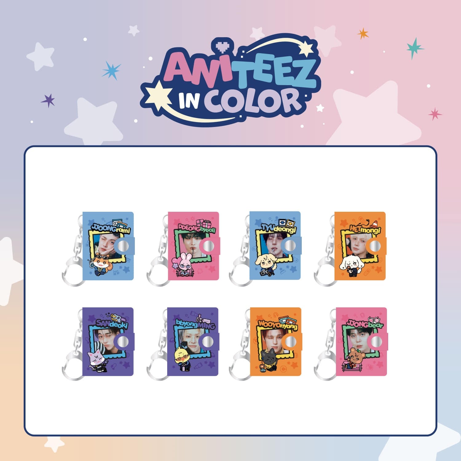 ATEEZ Mini Album Keyring ANITEEZ IN COLOR Official MD - Main Image