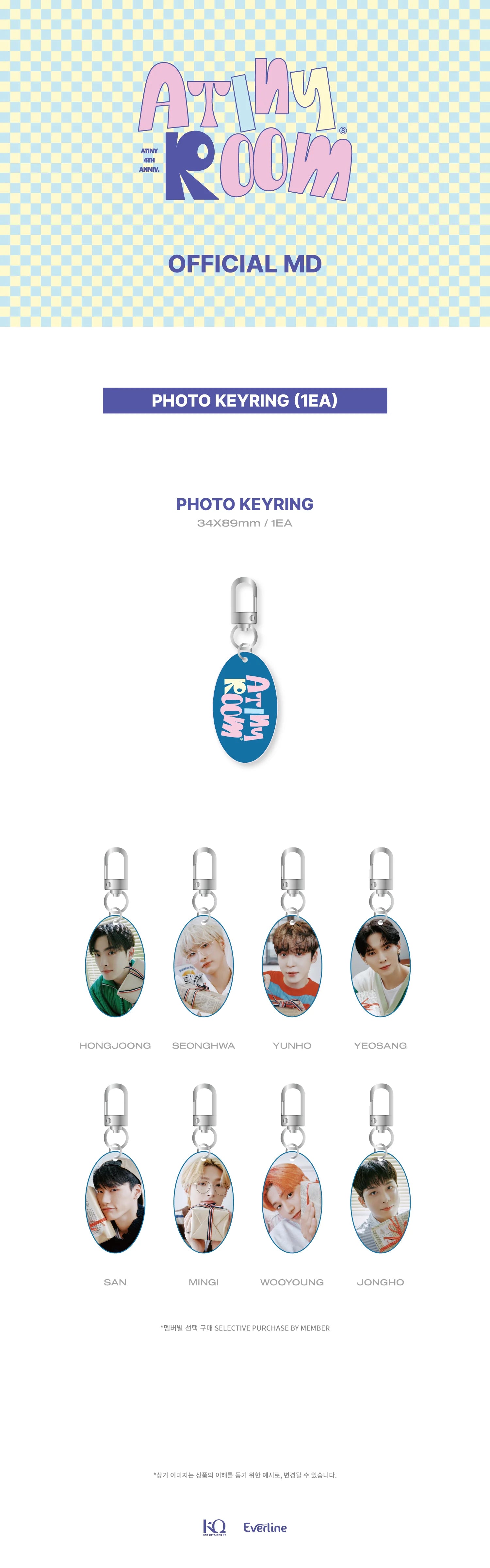 ATEEZ - Photo Keyring ['ATINY ROOM' ATINY 4th Anniversary Official MD]