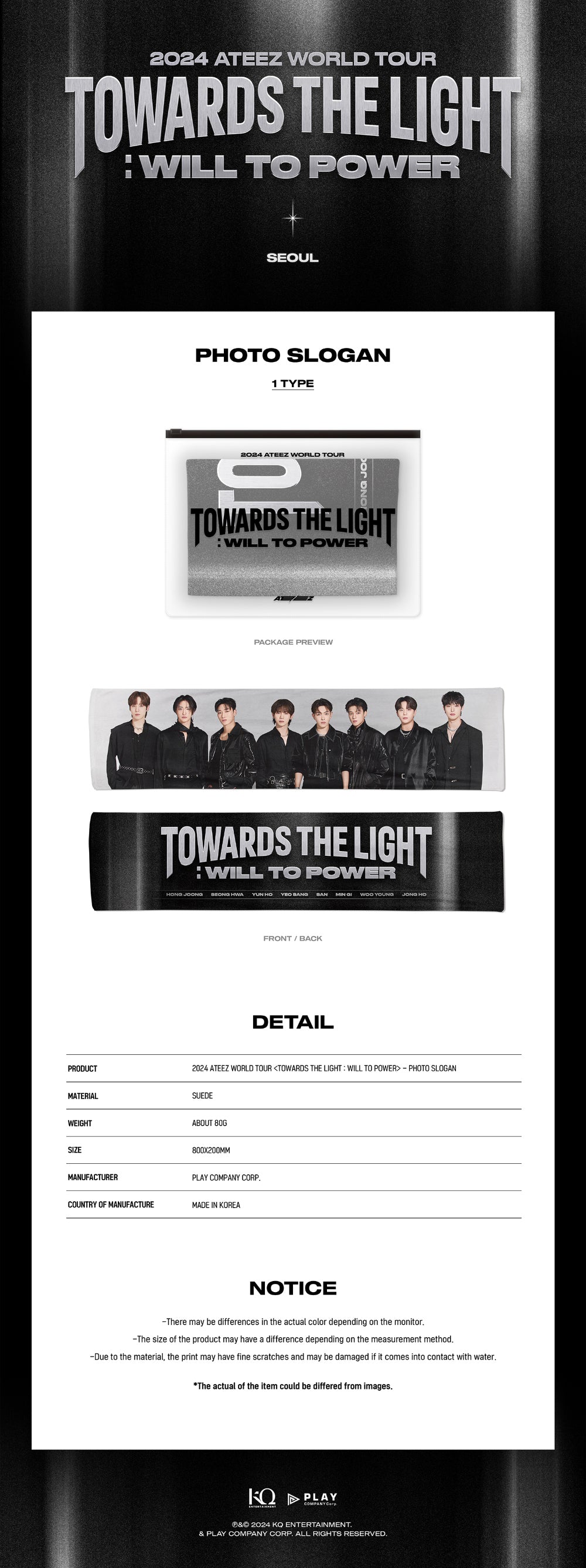 ATEEZ - Photo Slogan [2024 World Tour 'TOWARDS THE LIGHT : WILL TO POWER']