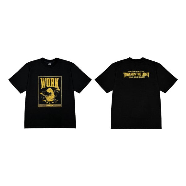 ATEEZ Short Sleeve T-Shirt WORK Ver 2025 World Tour TOWARDS THE LIGHT WILL TO POWER IN EUROPE POP-UP MD main image