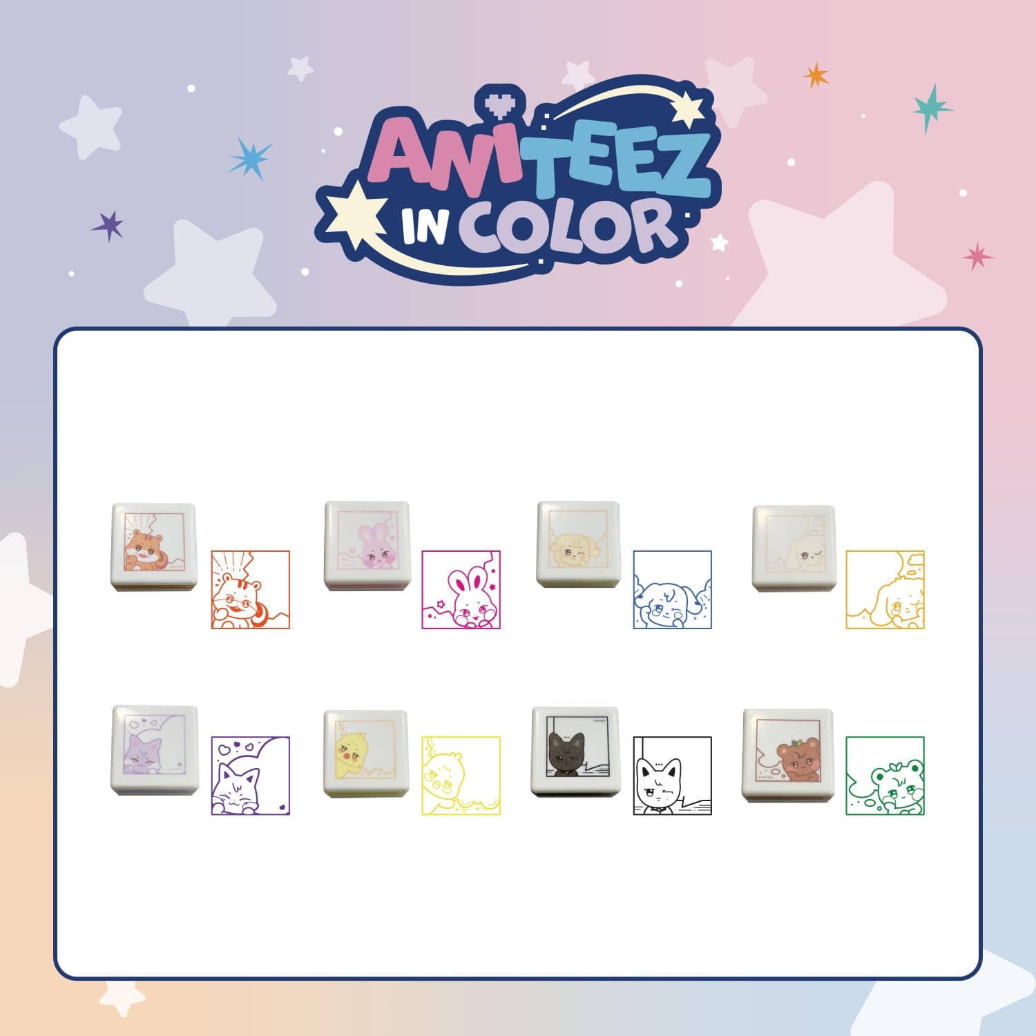 ATEEZ Speech Bubble Stamp ANITEEZ IN COLOR Official MD - Main Image
