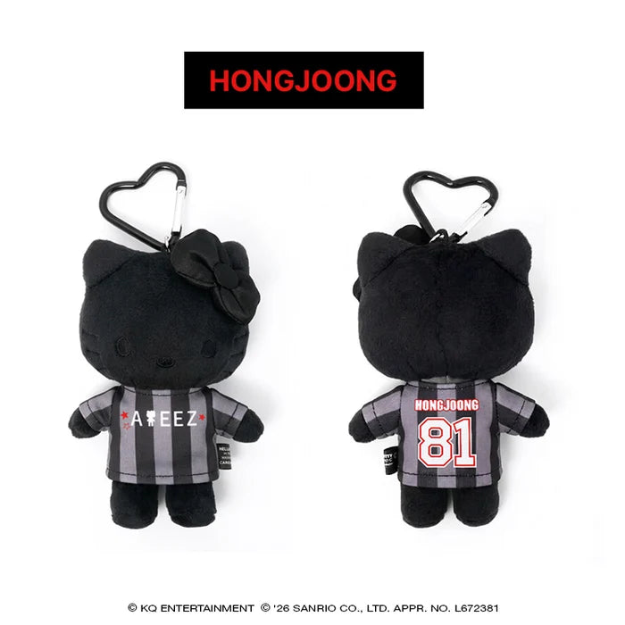 [PRE-ORDER] ATEEZ - Stuffed Toy Keyring [ATEEZ X HELLO KITTY 'BLACK SERIES' Official MD] gallery image 1