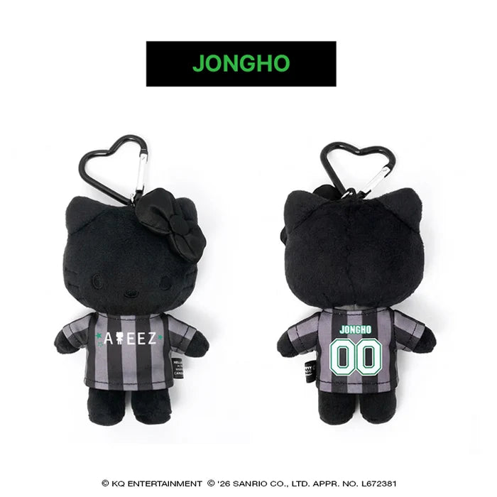 [PRE-ORDER] ATEEZ - Stuffed Toy Keyring [ATEEZ X HELLO KITTY 'BLACK SERIES' Official MD] gallery image 8