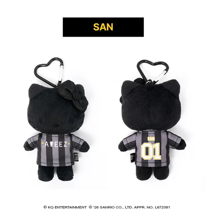 [PRE-ORDER] ATEEZ - Stuffed Toy Keyring [ATEEZ X HELLO KITTY 'BLACK SERIES' Official MD] gallery image 5