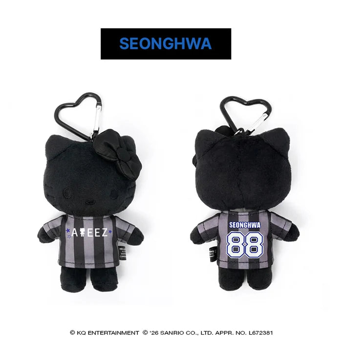 [PRE-ORDER] ATEEZ - Stuffed Toy Keyring [ATEEZ X HELLO KITTY 'BLACK SERIES' Official MD] gallery image 2