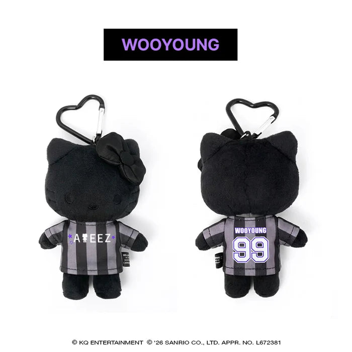 [PRE-ORDER] ATEEZ - Stuffed Toy Keyring [ATEEZ X HELLO KITTY 'BLACK SERIES' Official MD] gallery image 7