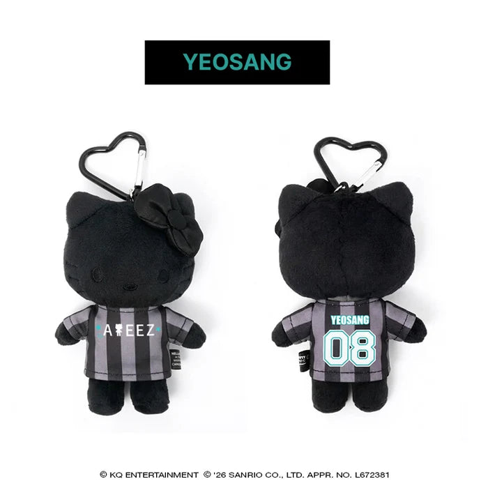 [PRE-ORDER] ATEEZ - Stuffed Toy Keyring [ATEEZ X HELLO KITTY 'BLACK SERIES' Official MD] gallery image 4