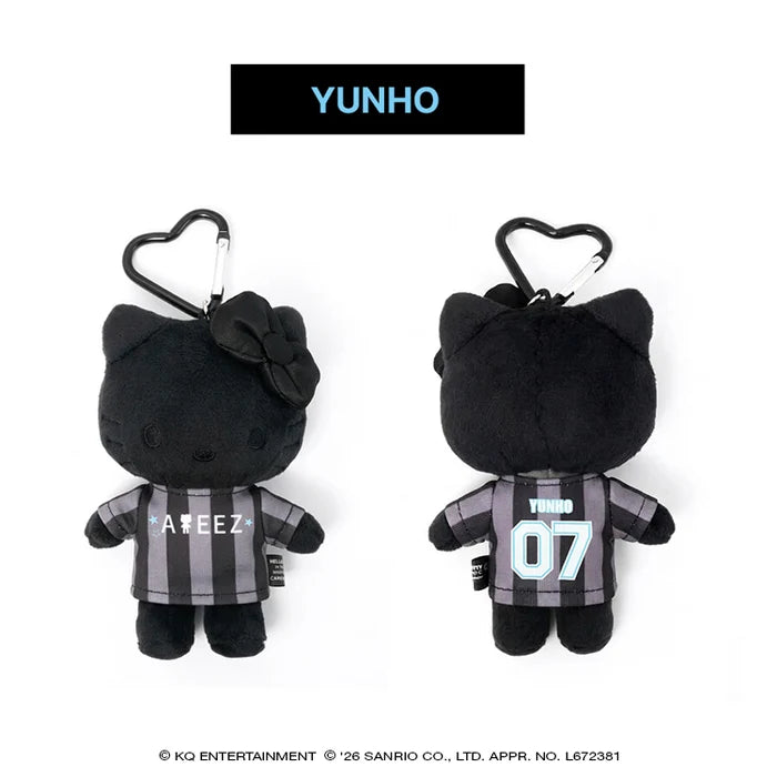 [PRE-ORDER] ATEEZ - Stuffed Toy Keyring [ATEEZ X HELLO KITTY 'BLACK SERIES' Official MD] gallery image 3