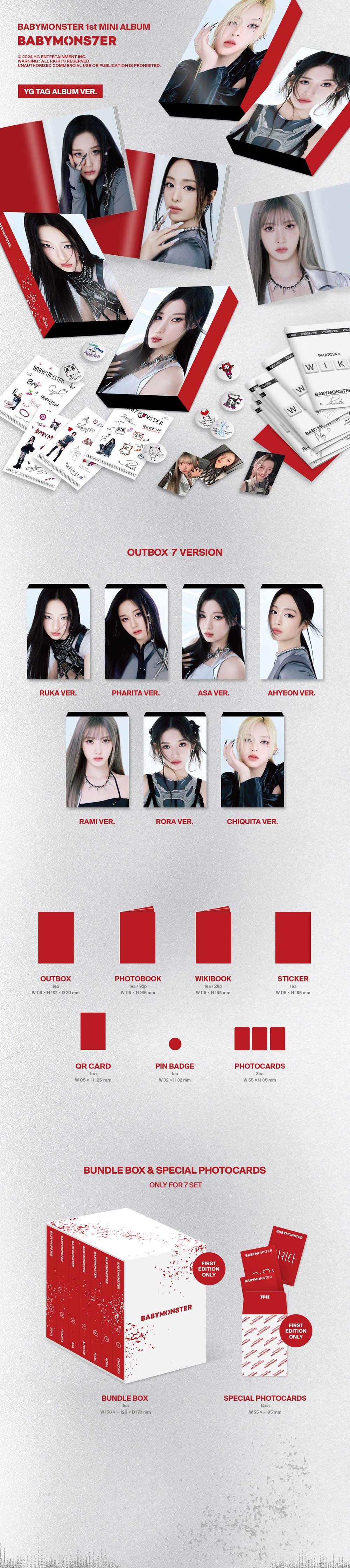 BABYMONSTER - BABYMONS7ER [1st Mini Album - YG Tag Album Ver.]