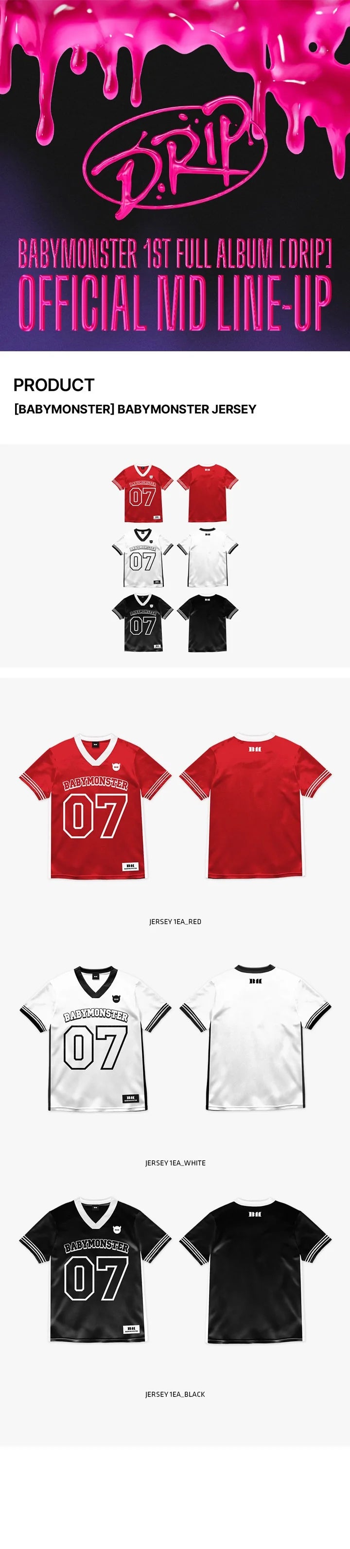BABYMONSTER - Jersey [1st Full Album 'DRIP' Official MD] - K PLACE