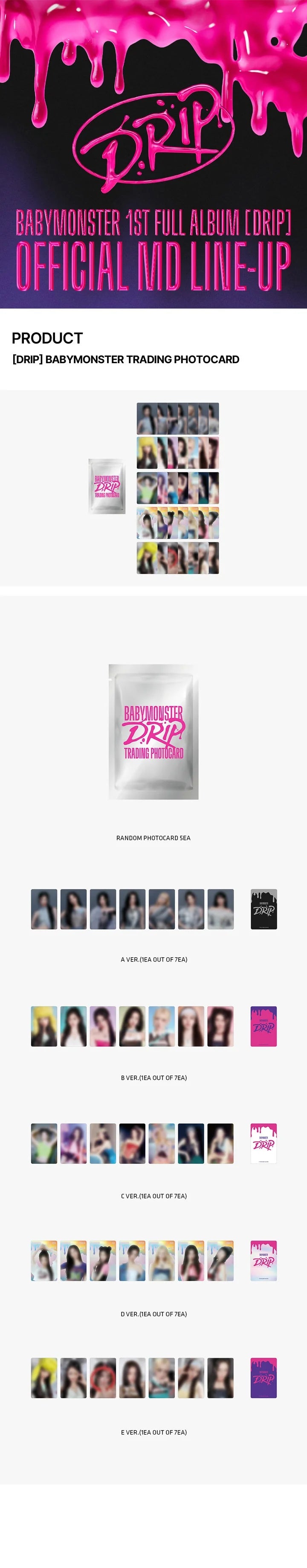 BABYMONSTER - Trading Photocard [1st Full Album 'DRIP' Official MD