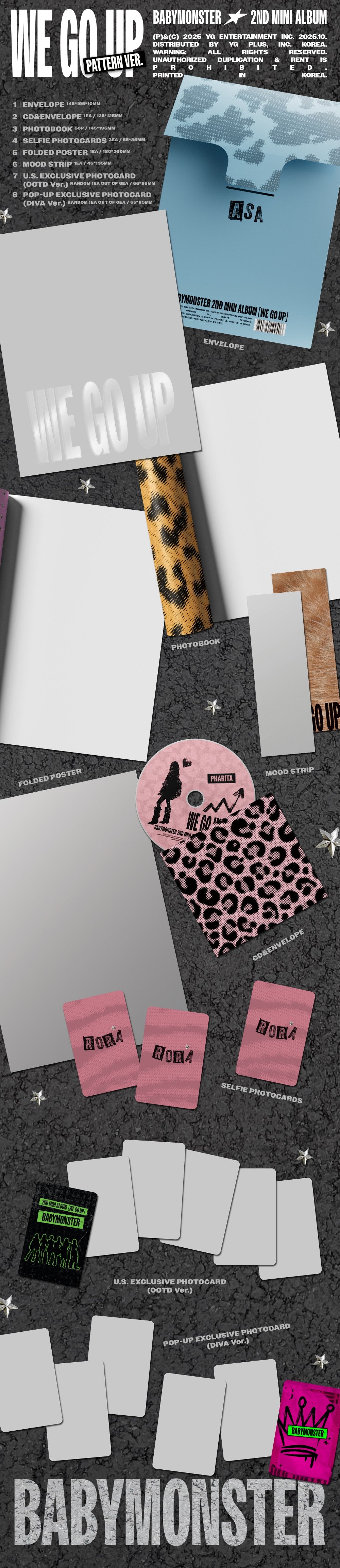 BABYMONSTER - WE GO UP [2nd Mini Album - PATTERN POP-UP Ver.]