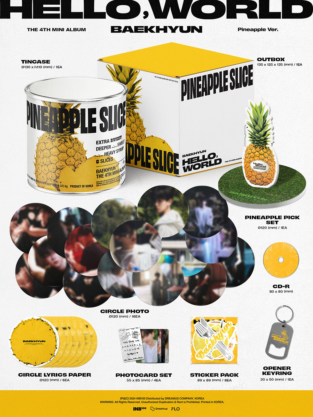 BAEKHYUN - Hello, World [4th Mini Album - Pineapple Ver.]