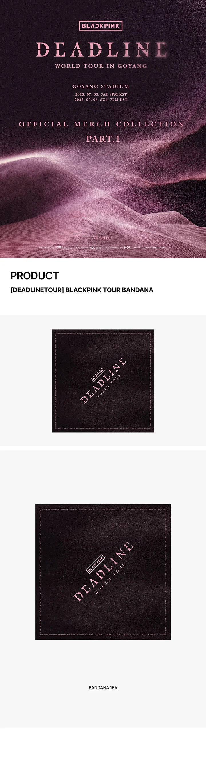 BLACKPINK - Bandana ['DEADLINE' WORLD TOUR IN SEOUL Official MD]